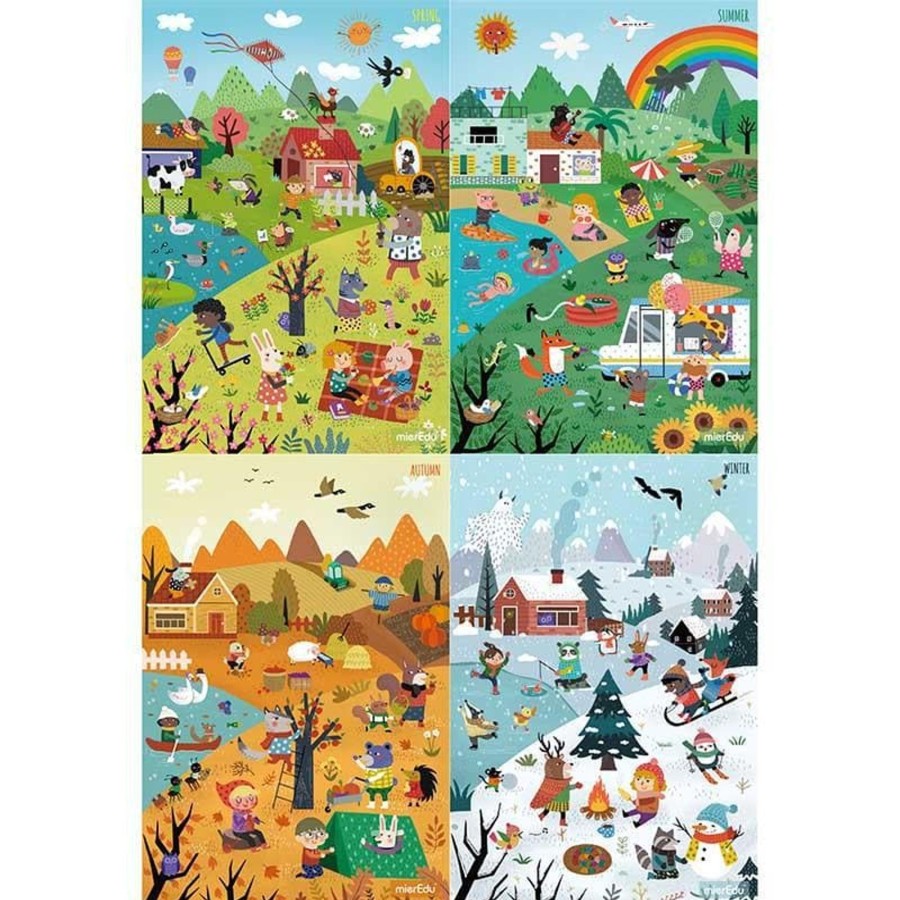 Kids Toys mierEdu Wooden Puzzles | Mi Growth Puzzle Level 4 - Four Seasons Observation