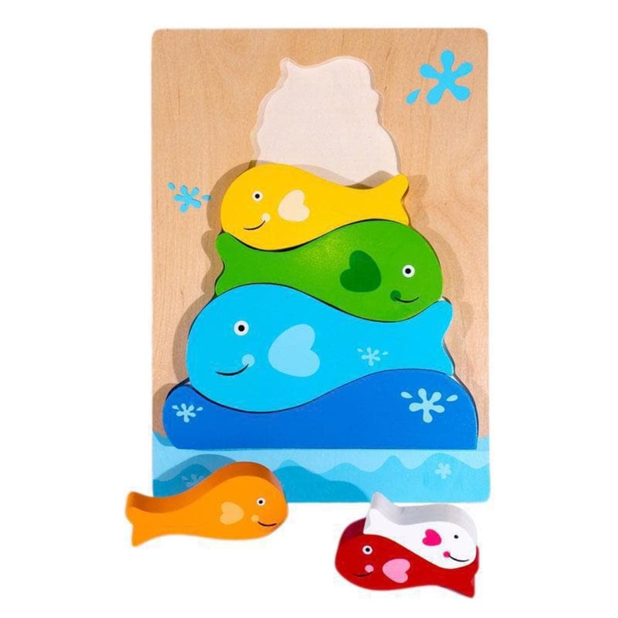 Kids Toys Kiddie Connect Wooden Puzzles | Fish Stacker Puzzle