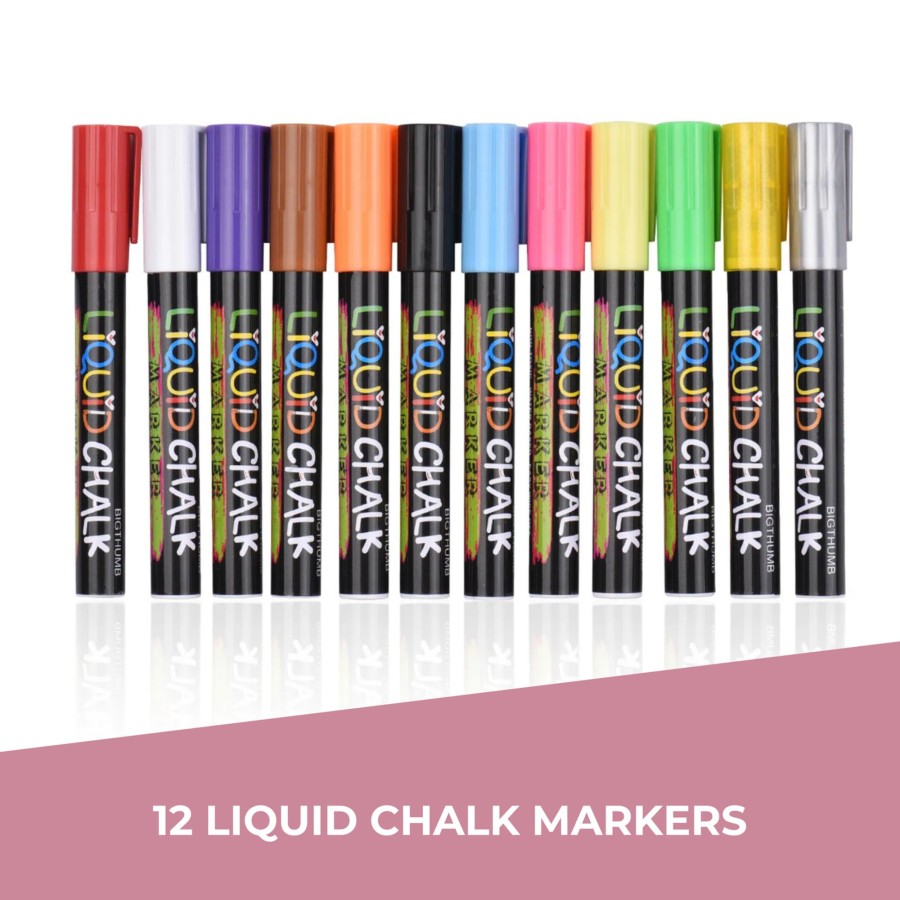 Kids Toys My Happy Helpers Colour & Paint | 12 Liquid Chalk Markers