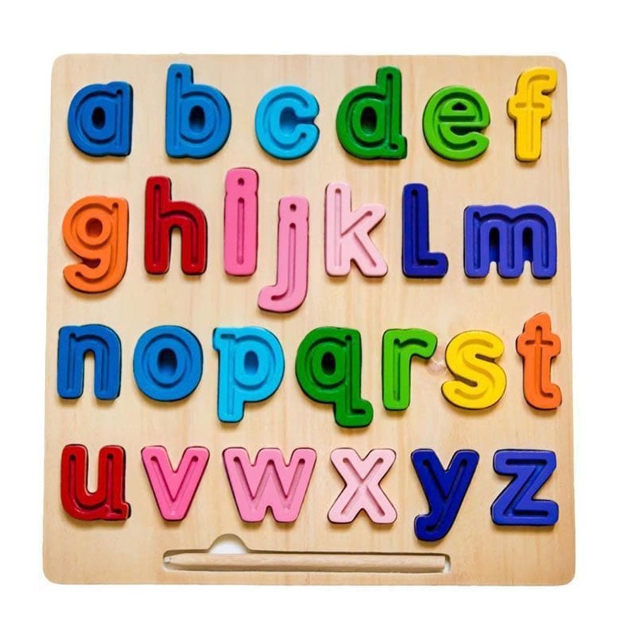 Kids Toys Kiddie Connect Literacy & Language | Abc (Lowercase) Chunky And Tracing Puzzle