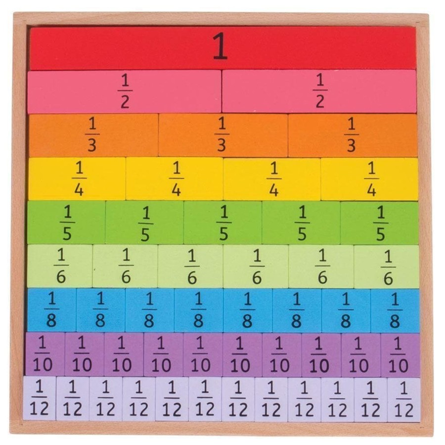 Kids Toys Bigjigs Math & Numeracy | Fractions Tray