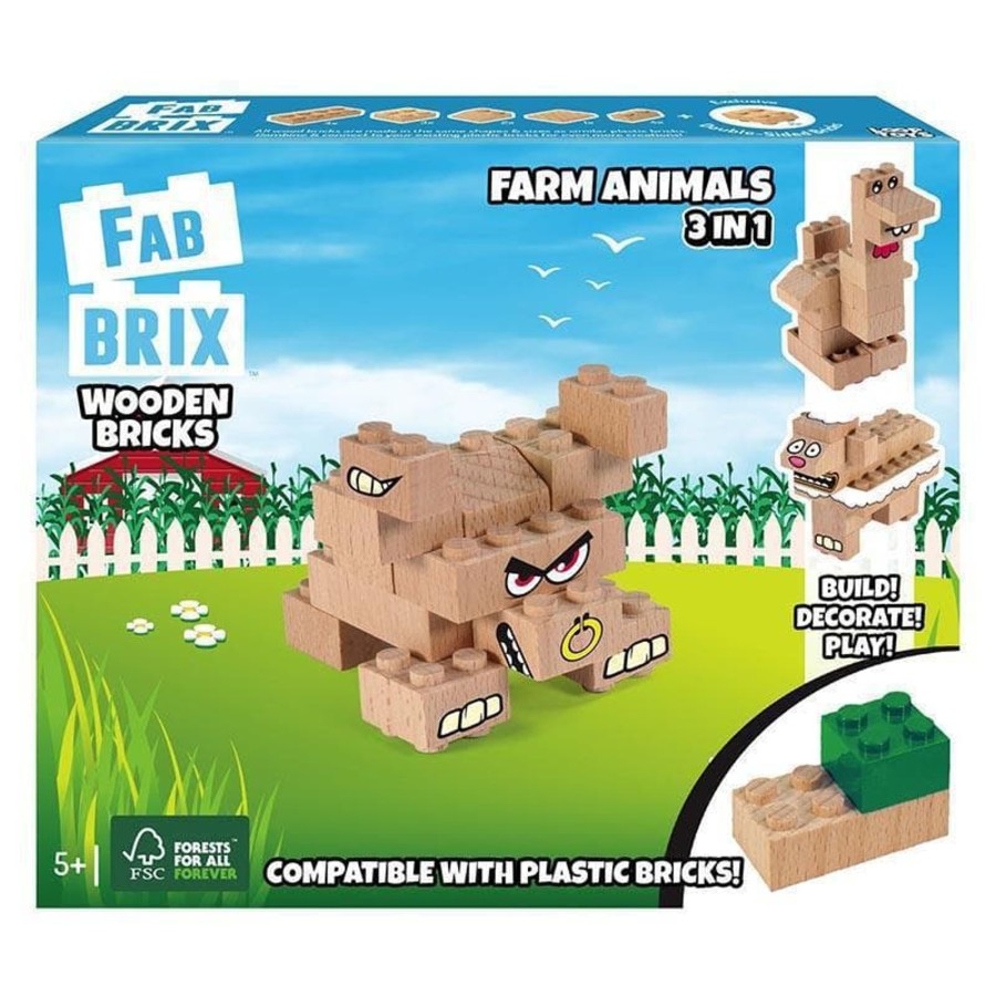 Kids Toys FabBrix Construction Blocks | Farm Animals