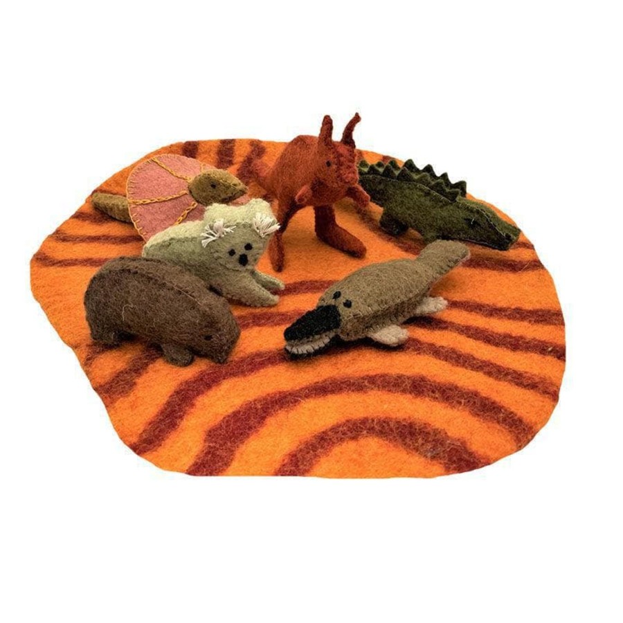 Kids Toys Papoose Felt Toys | Aussie Animals+ Outback Mat/7Pc