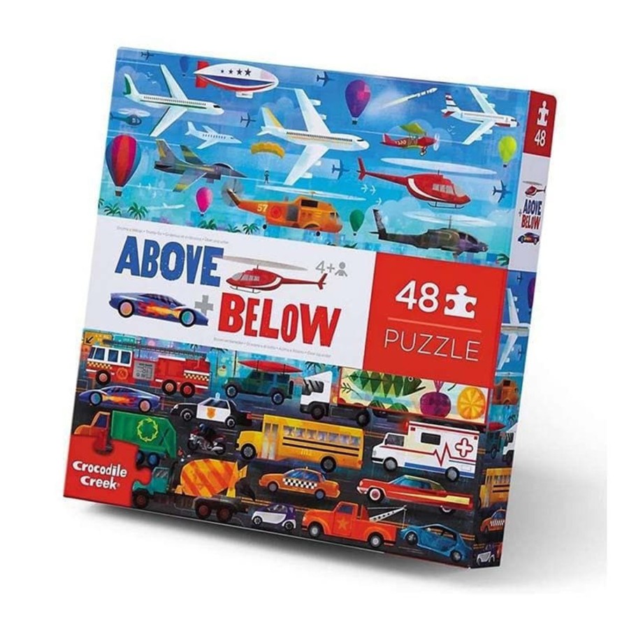 Kids Toys Crocodile Creek Jigsaws | Above & Below - Things That Go - 48Pc Puzzle