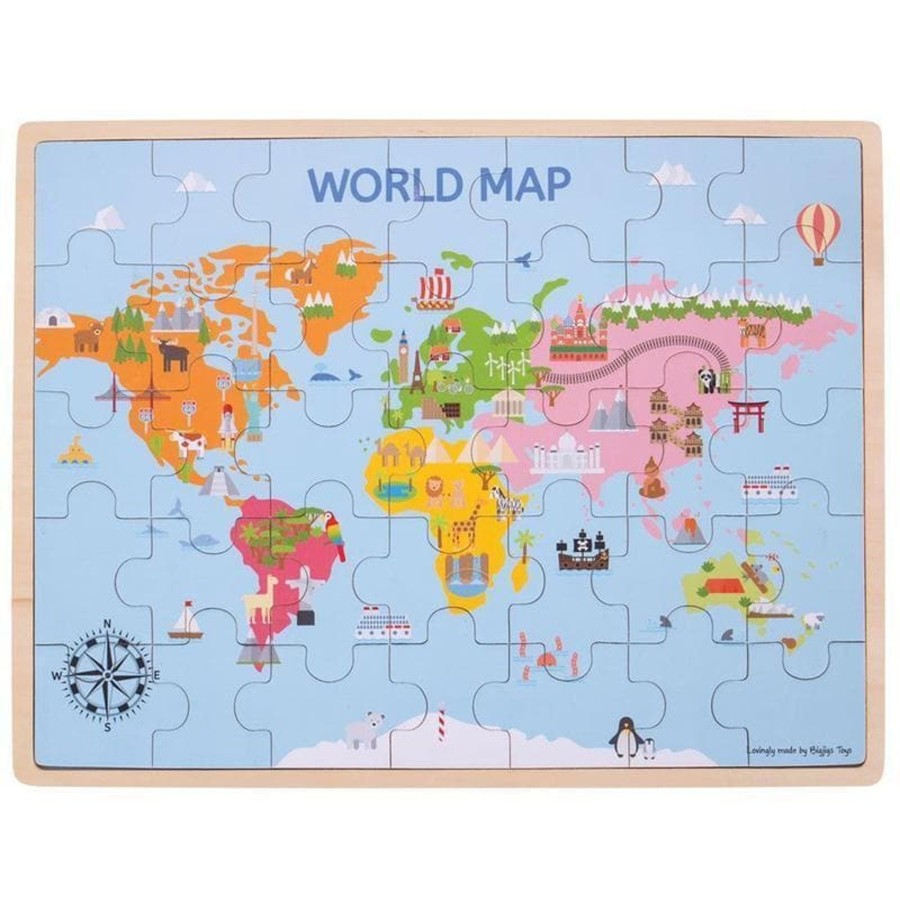 Furniture & Decor Bigjigs | World Map Puzzle