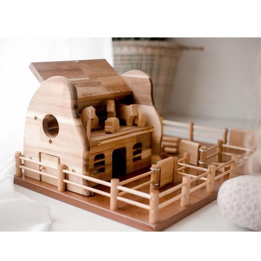 Kids Toys Qtoys Wooden Doll Houses | Farm Barn