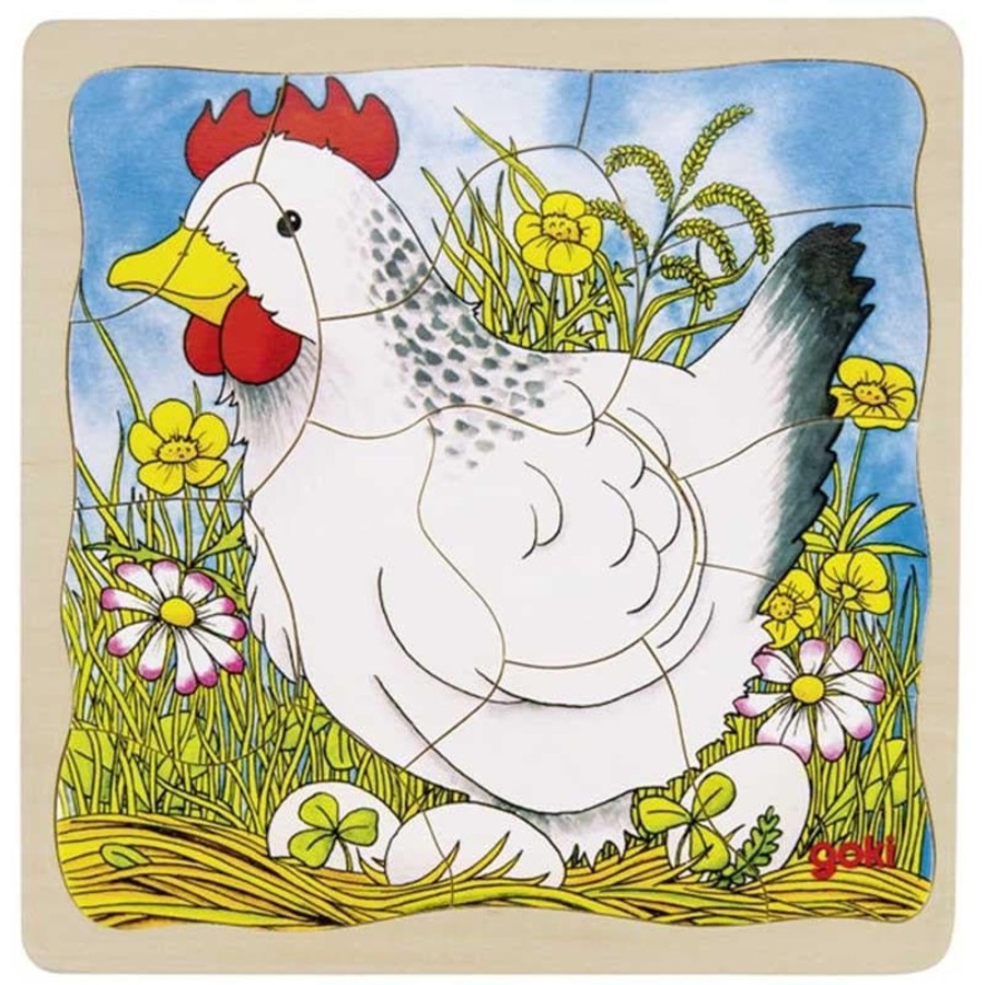 Kids Toys GOKI Wooden Puzzles | Puzzle Chicken