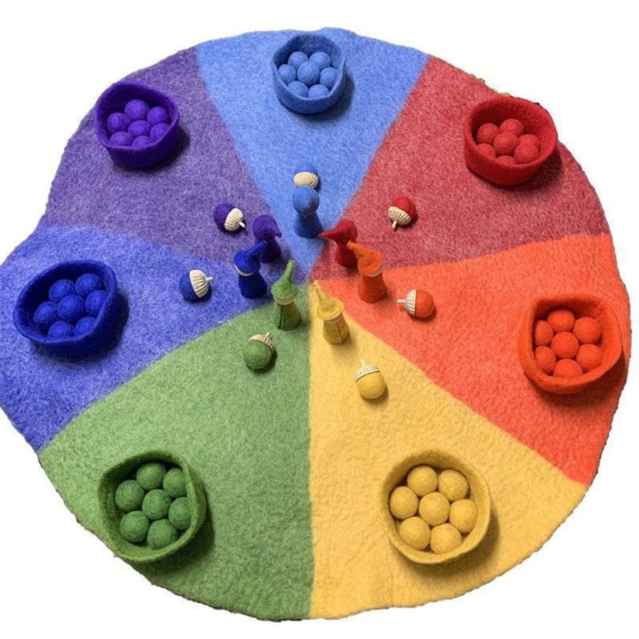 Kids Toys Papoose Small World Play | Rainbow Mat - 90Cm