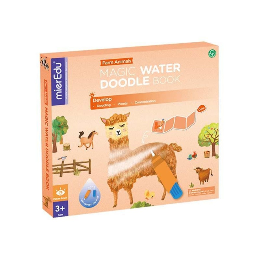 Kids Toys mierEdu Colour & Paint | Magic Water Doodle Book - Farm Animals