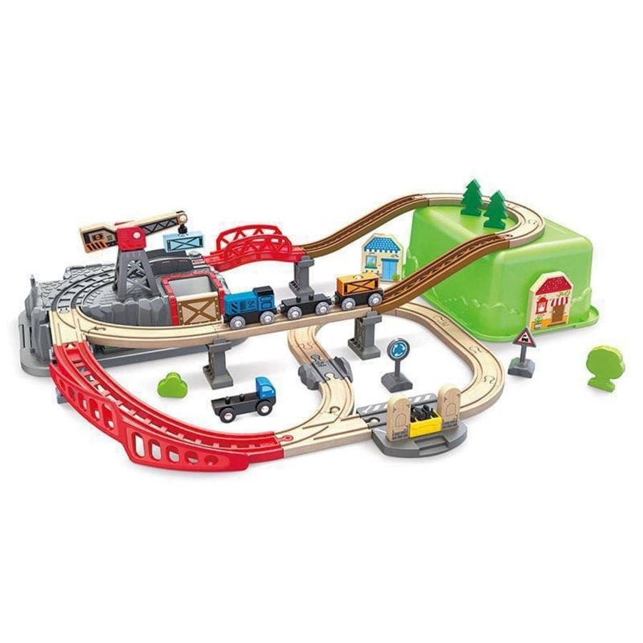 Kids Toys Hape Wooden Train Sets | Railway Bucket Builder Set