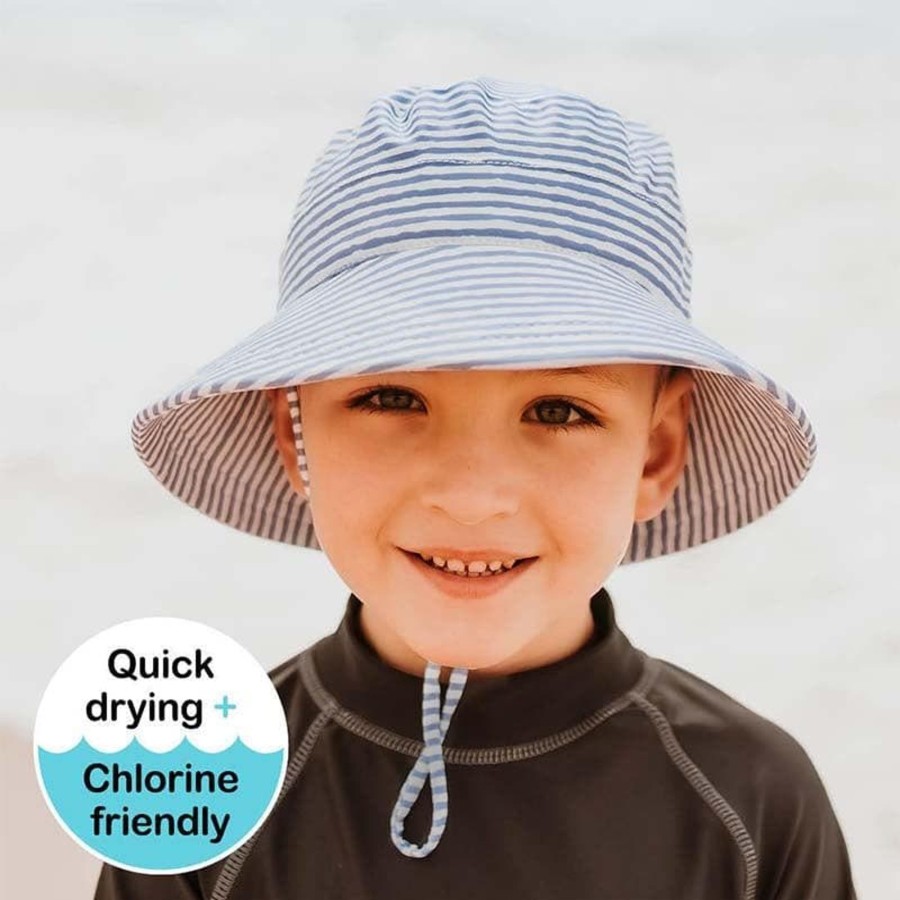 Kids Toys Bedhead Hats Outdoor Toys | Kids Beach Bucket Sun Hat - Nautical Stripe