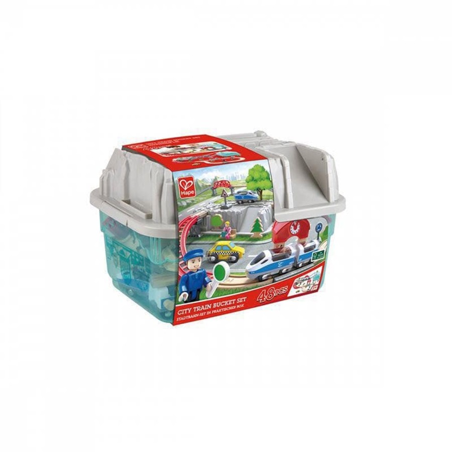 Kids Toys Hape Wooden Train Sets | City Train Bucket Set