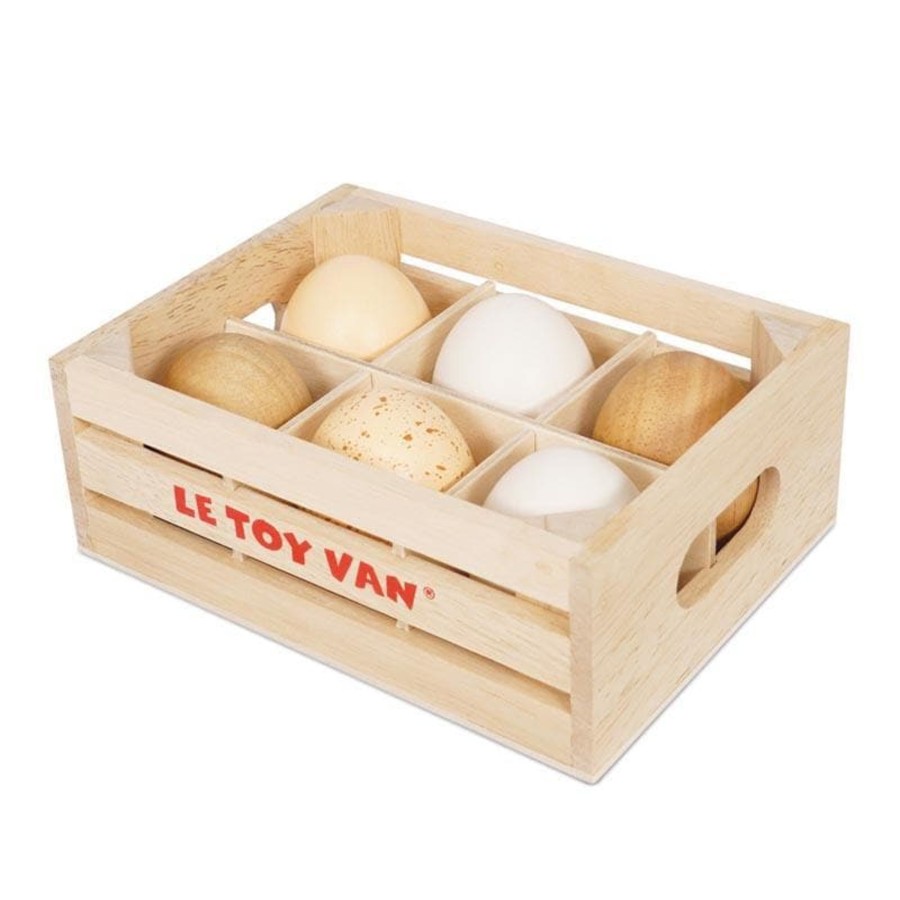 Kids Toys Le Toy Van Play Food Sets | Honeybake Farm Eggs In Crate