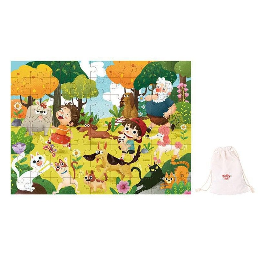 Kids Toys Tooky Toys Wooden Puzzles | Pet Park Jigsaw Puzzle - 72Pcs