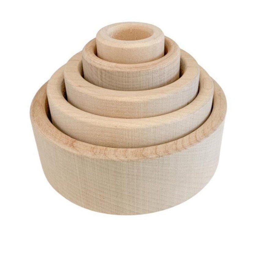 Babies & Toddlers My Happy Helpers Stacking Toys | Beech Wood Stacking Bowls