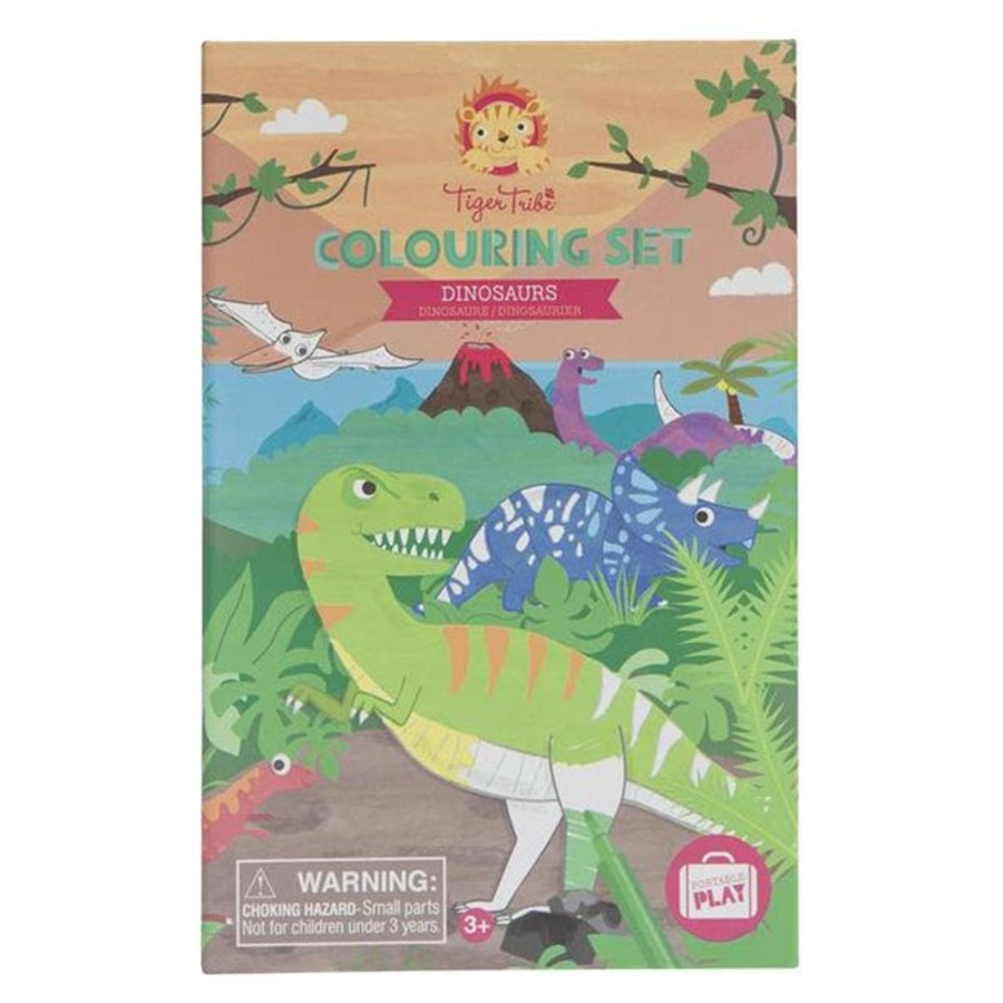 Kids Toys Tiger Tribe Colour & Paint | Colouring Set - Dinosaur