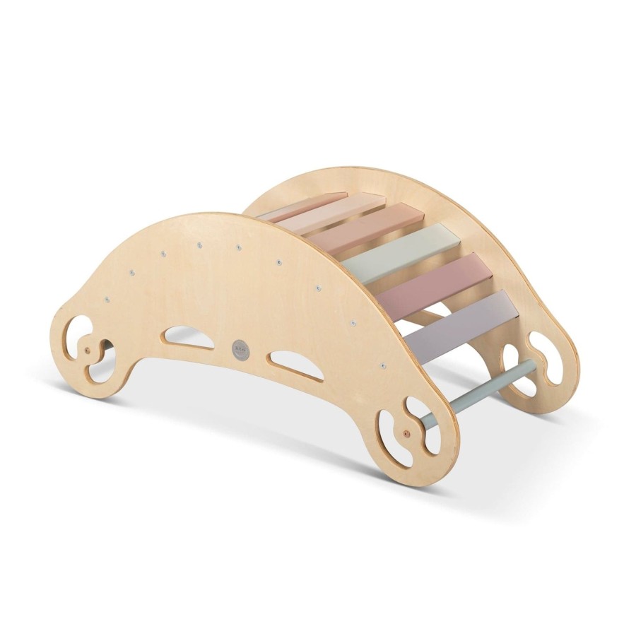 Piklers My Happy Helpers | Wooden Boat Rocker & Climber - Pastel